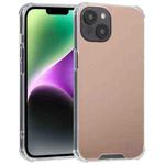 For iPhone 14 Plus Electroplated Mirror Acrylic Four Drop TPU Phone Case(Rose Gold)