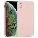 For iPhone X / XS Liquid Silicone Full Coverage Shockproof Magsafe Phone Case(Pink)
