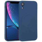 For iPhone XR Liquid Silicone Full Coverage Shockproof Magsafe Phone Case(Dark Blue)