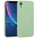 For iPhone XR Liquid Silicone Full Coverage Shockproof Magsafe Phone Case(Green)