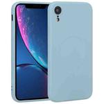For iPhone XR Liquid Silicone Full Coverage Shockproof Magsafe Phone Case(Light Blue)