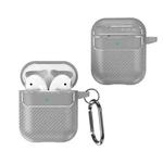 For AirPods 1 / 2 Carbon Fiber Texture Anti-fall Earphone Protective Case(Grey)