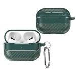 For AirPods Pro Carbon Fiber Texture Anti-fall Earphone Protective Case(Green)
