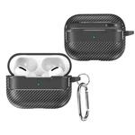 For AirPods Pro Carbon Fiber Texture Anti-fall Earphone Protective Case(Black)