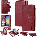For Galaxy Note 8 Multifunctional Retro Detachable Magnetic Horizontal Flip Leather Case with Card Slots & Holder & Wallet & Photo Frame(Red)