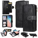 For Galaxy S10 Multifunctional Retro Detachable Magnetic Horizontal Flip Leather Case with Card Slots & Holder & Wallet & Photo Frame(Black)