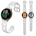 For Samsung Galaxy Watch 5 Pro 45mm Hollowed Double Loop Silicone Watch Band(White)