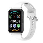 For Huawei Watch Fit 2 Small Waist Silicone Watch Band, Size:S(White)