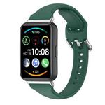 For Huawei Watch Fit 2 Small Waist Silicone Watch Band, Size:S(Green)