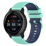 For Suunto 5 Peak Small Plaid Texture Two-color Silicone Watch Band(Mint Green Blue)