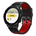For Suunto 7 Three Rows Holes Silicone Watch Band(Black Red)