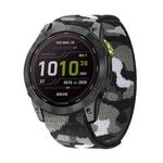 For Garmin Fenix 7 Hook And Loop Fastener Nylon Watch Band(Grey Camouflage)