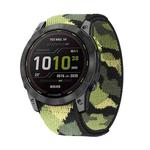 For Garmin Fenix 7X Hook And Loop Fastener Nylon Watch Band(Camouflage Green)