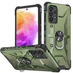 For Samsung Galaxy A52 4G / 5G Ring Holder Phone Case(Army Green)