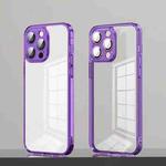 For iPhone 14 TPU + PC High Transparent Phone Case with Lens Film(Purple)