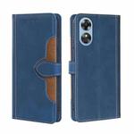 For OPPO A17 Skin Feel Magnetic Buckle Leather Phone Case(Blue)
