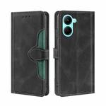 For Realme C33 4G Skin Feel Magnetic Buckle Leather Phone Case(Black)