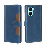 For Realme C33 4G Skin Feel Magnetic Buckle Leather Phone Case(Blue)