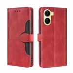 For vivo Y16 4G/Y02s 4G Skin Feel Magnetic Buckle Leather Phone Case(Red)