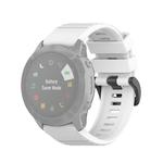 For Garmin Fenix 6X 26mm Quick Release Official Texture Wrist Strap Watchband with Plastic Button(White)