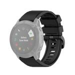 For Garmin Fenix 6X 26mm Quick Release Official Texture Wrist Strap Watchband with Plastic Button(Black)