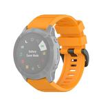 For Garmin Fenix 6X 26mm Quick Release Official Texture Wrist Strap Watchband with Plastic Button(Amber Yellow)