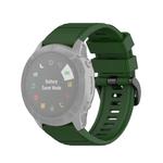 For Garmin Fenix 6X 26mm Quick Release Official Texture Wrist Strap Watchband with Plastic Button(Army Green)