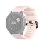 For Garmin Fenix 6X 26mm Quick Release Official Texture Wrist Strap Watchband with Plastic Button(Light Pink)