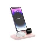 WA22 3 in 1 Magnetic Wireless Charger Phone Holder for iPhone 12 / 13 / 14 Series Phones & AirPods(Pink)