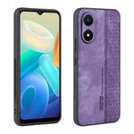For vivo Y02s 4G / Y16 4G AZNS 3D Embossed Skin Feel Phone Case(Purple)