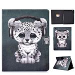 For iPad 2 / 3 / 4 Electric Horizontal TPU Painted Flat Feather Case with Sleep Function & Pen Cover & Card Slot & Holder(Music Leopard)