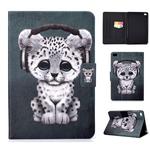 For iPad mini  2 / 3 / 4 / 5 Electric Horizontal TPU Painted Flat Feather Case with Sleep Function & Pen Cover & Card Slot & Holder(Music Leopard)