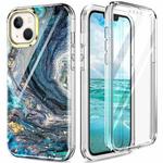 For iPhone 14 360 Full Body Painted Clear Phone Case(Marble L09)