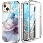 For iPhone 14 360 Full Body Painted Clear Phone Case(Marble L11)