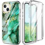 For iPhone 14 360 Full Body Painted Clear Phone Case(Marble L12)