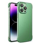 For iPhone 13 Frameless Metallic Paint Phone Case with Lens Film(Matcha Green)