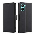 For Realme C33 4G Ultra-thin Voltage Side Buckle Horizontal Flip Leather Phone Case(Black)
