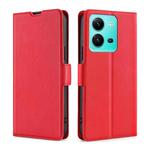 For vivo V25 5G/V25e 5G Ultra-thin Voltage Side Buckle Horizontal Flip Leather Phone Case(Red)