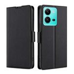 For vivo V25 5G/V25e 5G Ultra-thin Voltage Side Buckle Horizontal Flip Leather Phone Case(Black)