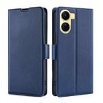 For vivo Y16 4G/Y02s 4G Ultra-thin Voltage Side Buckle Horizontal Flip Leather Phone Case(Blue)