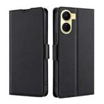 For vivo Y16 4G/Y02s 4G Ultra-thin Voltage Side Buckle Horizontal Flip Leather Phone Case(Black)