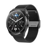 Ochstin 5HK46P 1.36 inch Round Screen Steel Strap Smart Watch with Bluetooth Call Function(Black)