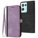 For OPPO Reno8 Pro 5G Side Buckle Double Fold Hand Strap Leather Phone Case(Purple)