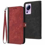 For Xiaomi Civi 2 Side Buckle Double Fold Hand Strap Leather Phone Case(Red)