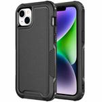 For iPhone 14 3 in 1 Soft TPU and Hard PC Phone Case(Black)