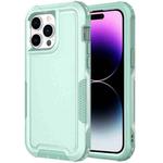 For iPhone 14 Pro 3 in 1 Soft TPU and Hard PC Phone Case(Mint Green)