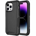 For iPhone 14 Pro 3 in 1 Soft TPU and Hard PC Phone Case(Black)