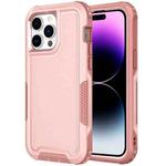 For iPhone 14 Pro Max 3 in 1 Soft TPU and Hard PC Phone Case(Pink)