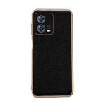 For Motorola Moto S30 Pro Genuine Leather Luolai Series Nano Plating Phone Case(Black)