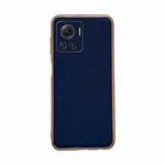 For Motorola Moto X30 Pro / Edge 30 Ultra Genuine Leather Luolai Series Nano Plating Phone Case(Dark Blue)